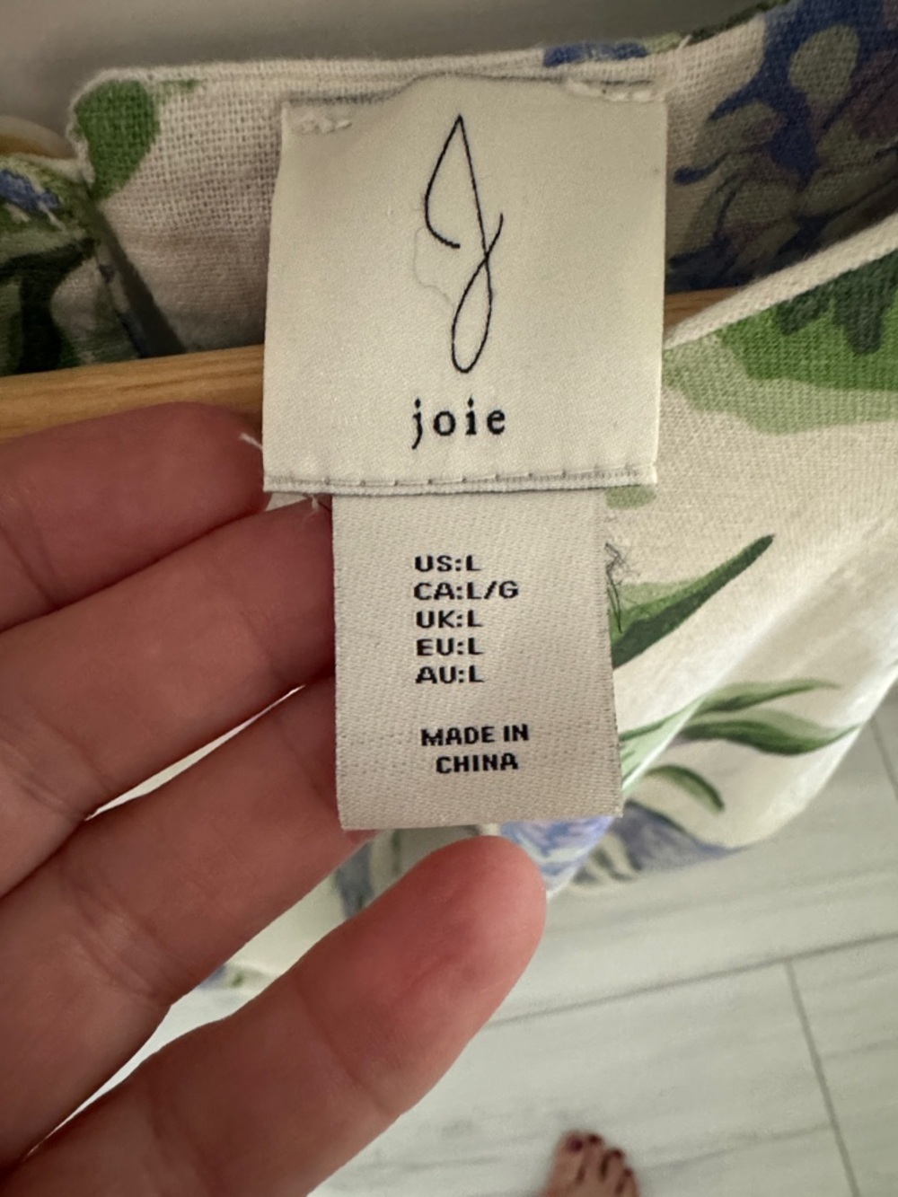 Joie White and Purple Hydrangea Linen Blend Fit and Flare Mini Dress Size L - Picture 3 of 7